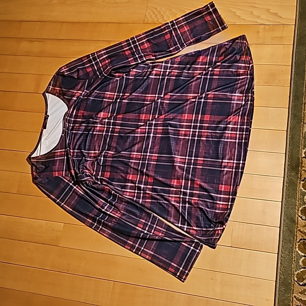 Plaid Red and Black Tunic Azalea by Frimana 1X